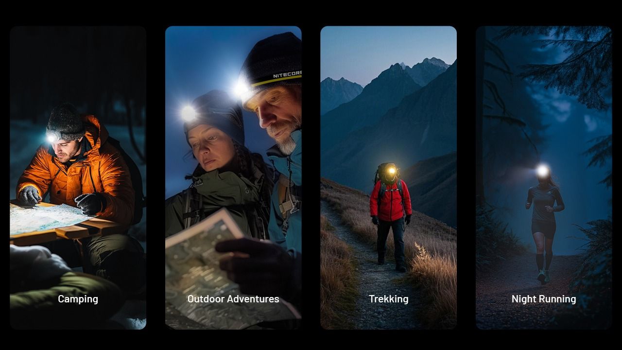 NITECORE NU25 MCT LED pandelampe 400 lumen USB-C genopladelig letvægts vandreudstyr til friluftsentusiaster