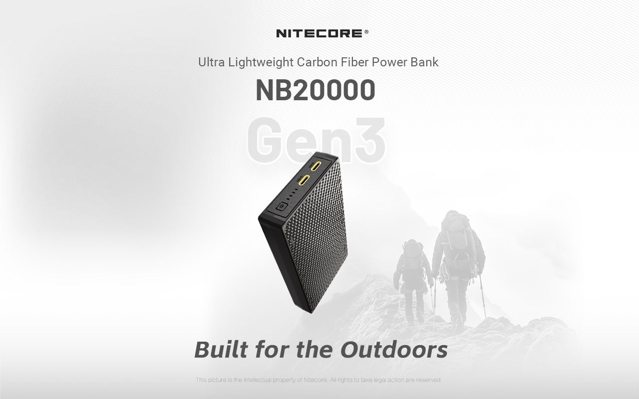 Nitecore NB20000 Gen3 QC Dual Port USB-C Powerbank 20000mAh Kompakt og let rejsekammerat