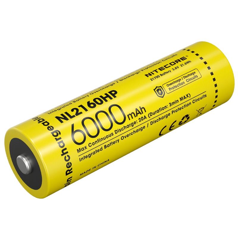 NITECORE NL2160HP 6000mAh 3.6V 21700 USB-C Li-ion Genopladeligt Batteri Høj Kapacitet Bærbar Strømkilde