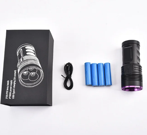 365nm UV Flashlight 120W USB-C Rechargeable Black Light with UV Glasses for Pet Urine Detection