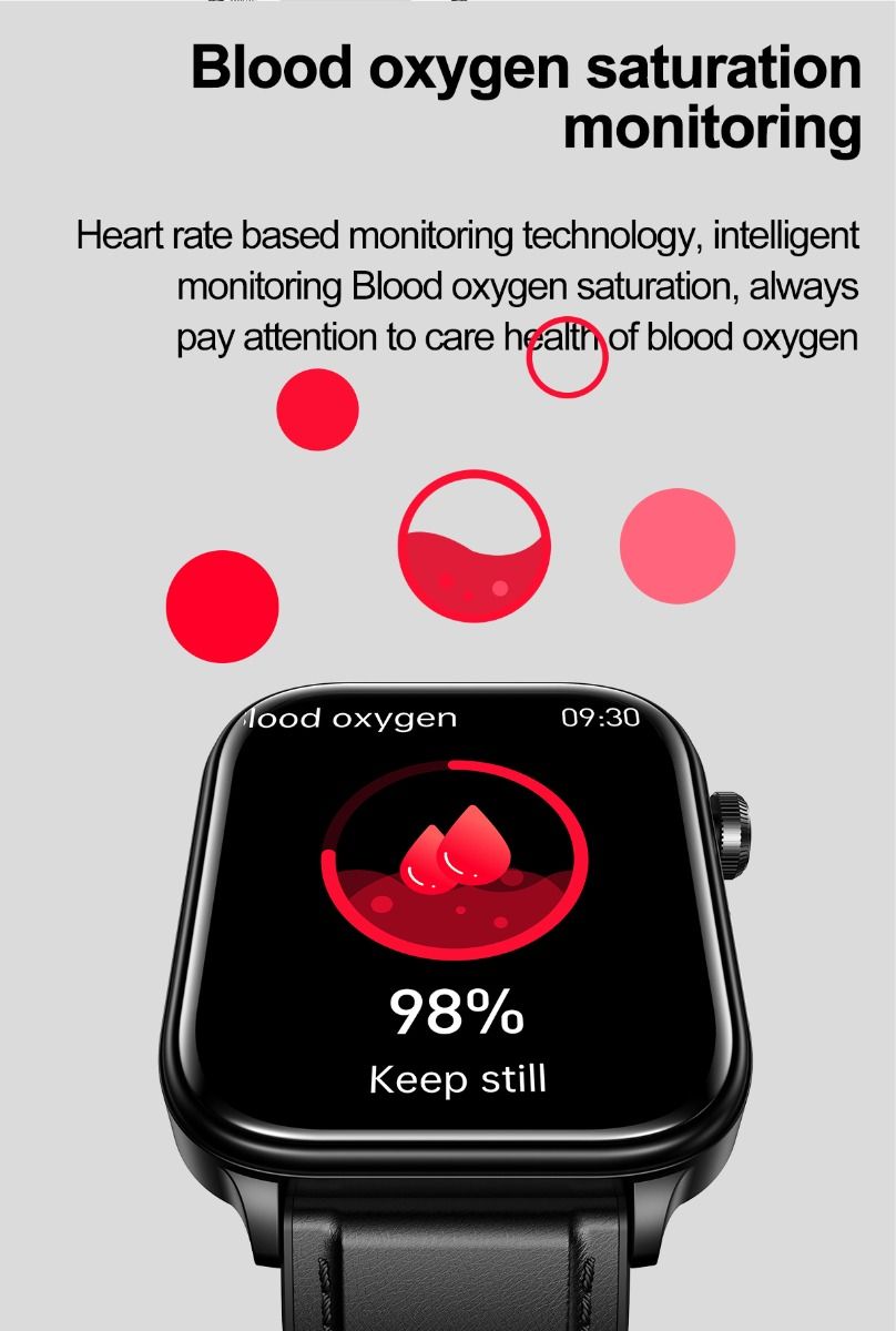 ET570 Blodsukker Smart Watch EKG Puls Blodtryk Smartwatch