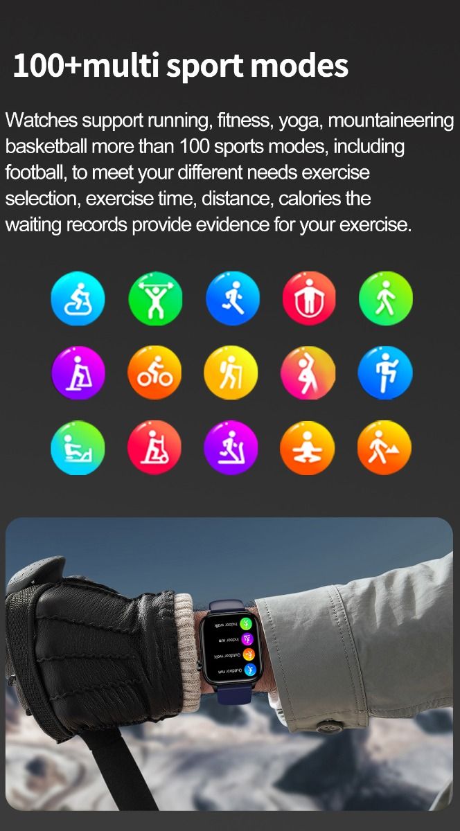 ET570 Blodsukker Smart Watch EKG Puls Blodtryk Smartwatch
