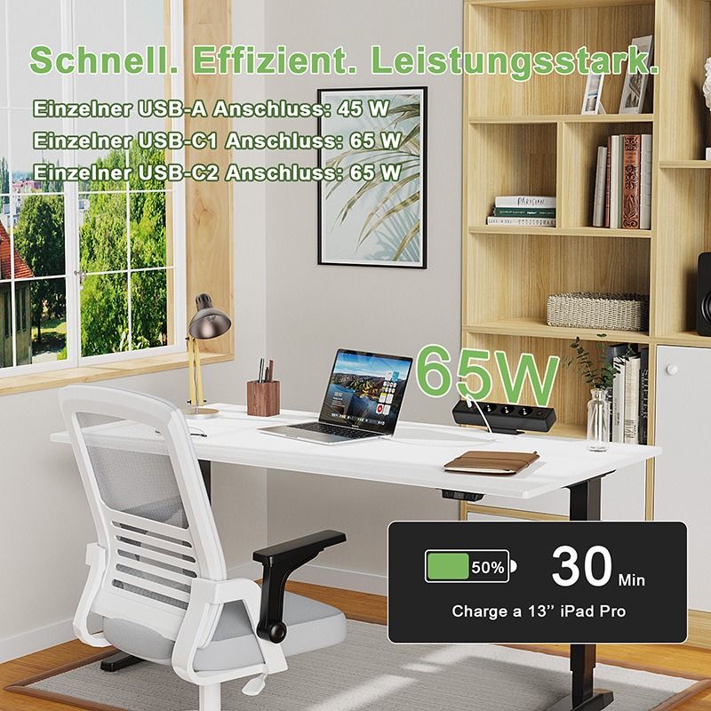 Bordklemme strømskinne, total hurtigopladningsstation 18/65W USB hurtigopladning europæisk standard stikkontakt, overbelastningsbeskyttelsesafbryder, bordstikkontakt, EU-strømforsyning til kontormøbler