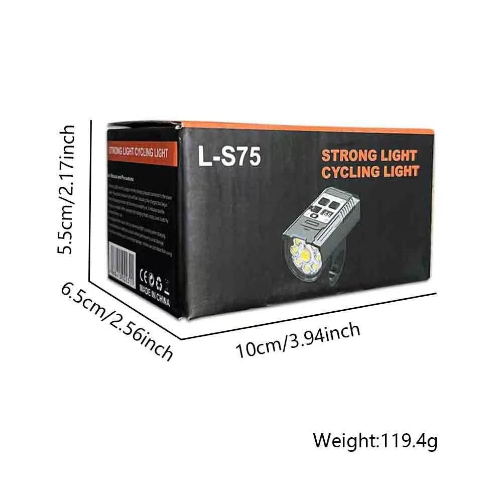 Cykel forlygte 9 LED cykel frontlys Type-C genopladelig cykellampe vandtæt cykellys