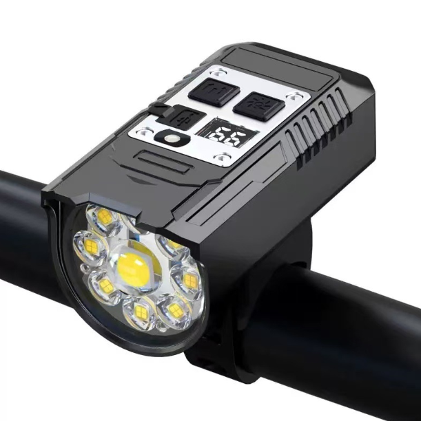 Cykel forlygte 9 LED cykel frontlys Type-C genopladelig cykellampe vandtæt cykellys