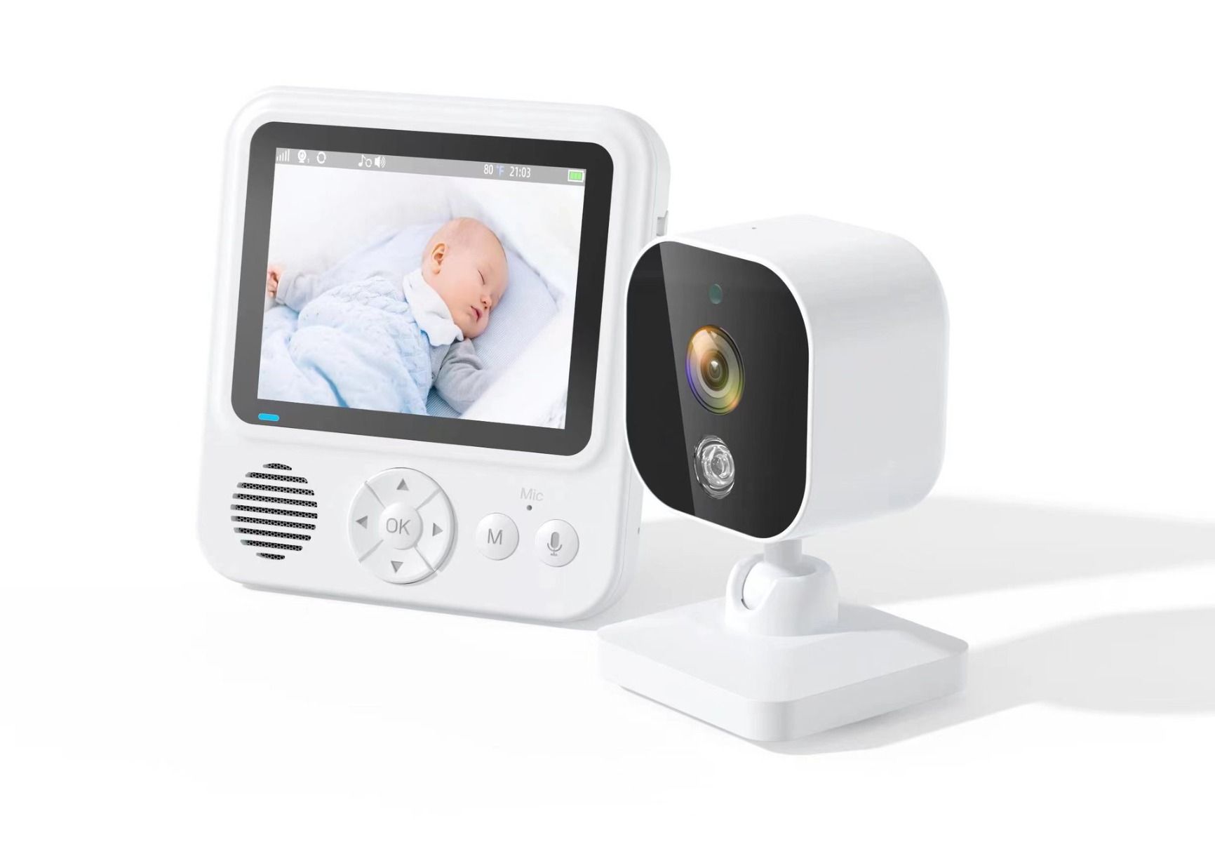 Oplev ro i sindet med AMB900 2,8 tommer video babyalarm 720P HD nattesyn og tovejskommunikation