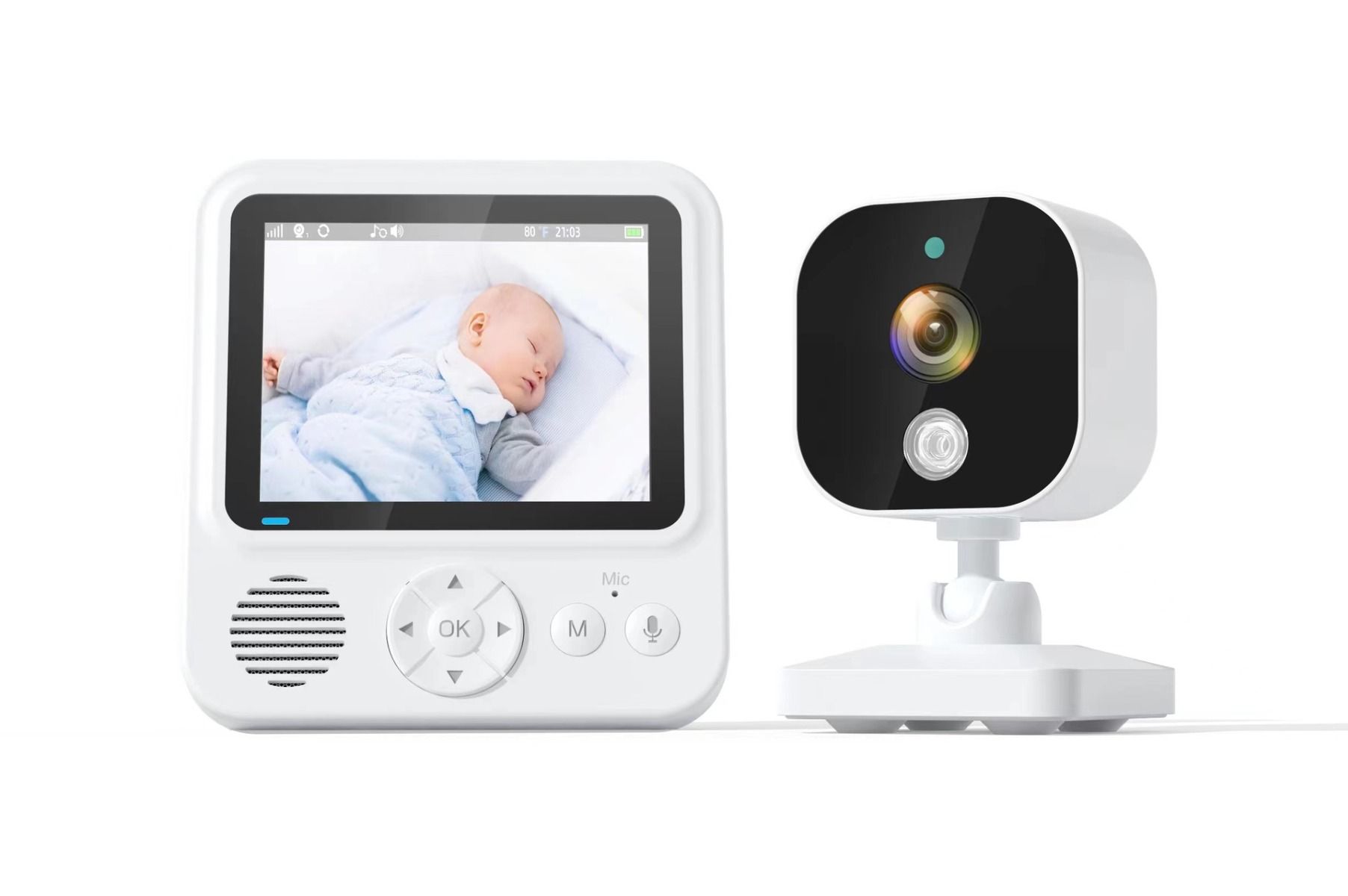 Oplev ro i sindet med AMB900 2,8 tommer video babyalarm 720P HD nattesyn og tovejskommunikation