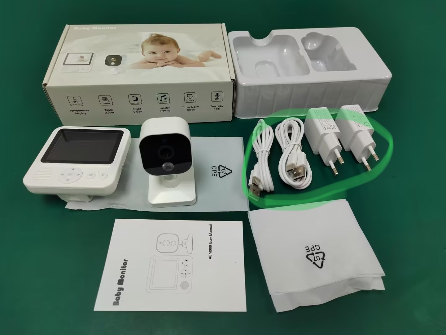 Oplev ro i sindet med AMB900 2,8 tommer video babyalarm 720P HD nattesyn og tovejskommunikation