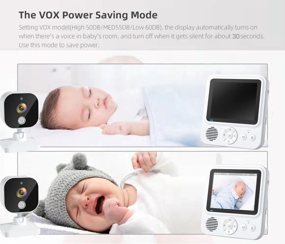 Oplev ro i sindet med AMB900 2,8 tommer video babyalarm 720P HD nattesyn og tovejskommunikation