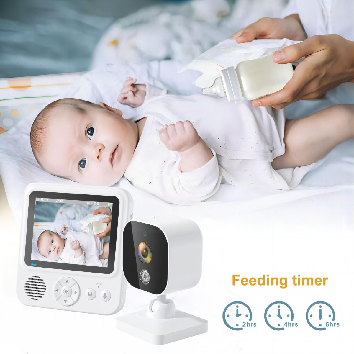 Oplev ro i sindet med AMB900 2,8 tommer video babyalarm 720P HD nattesyn og tovejskommunikation
