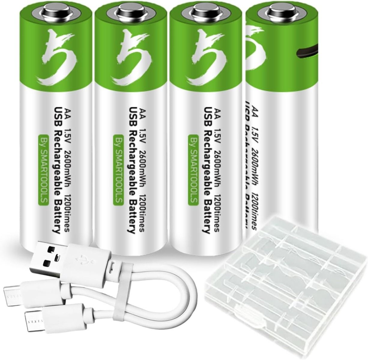 4 stk. AA-batteri AA-batterier, USB/Type-C genopladeligt AA-batteri