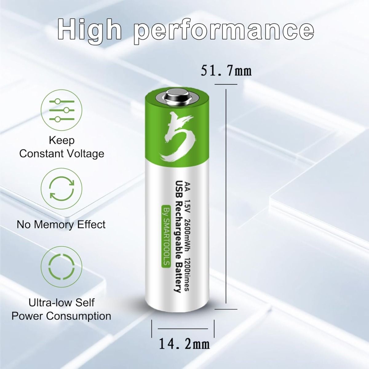 4 stk. AA-batteri AA-batterier, USB/Type-C genopladeligt AA-batteri