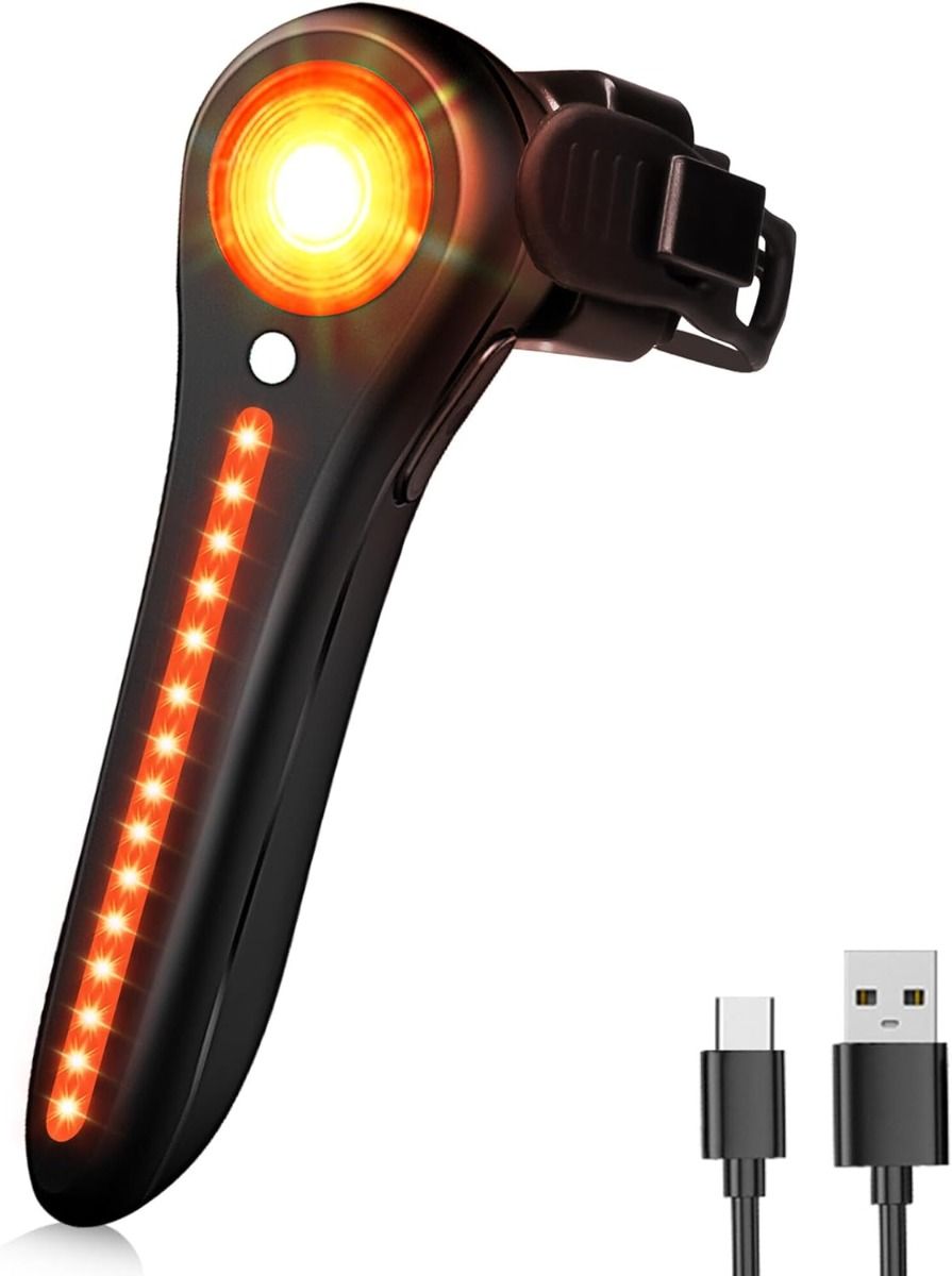 Cykelbaglygte Smart USB-C Genopladelig Cykelbaglygte Super Skarp Baglygte til Vej og Mountainbike, Cykelbaglygte