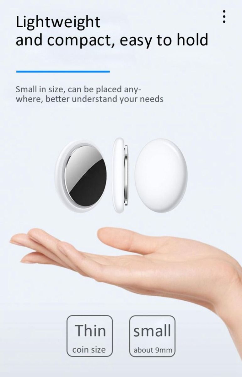 Mini GPS-tracker Bluetooth 4.0 Smart Locator letvægts anti-tab-enhed til nøgler, kæledyr, børn, realtidslokalisering