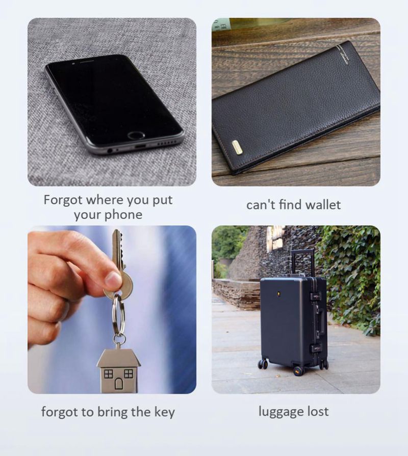 Mini GPS-tracker Bluetooth 4.0 Smart Locator letvægts anti-tab-enhed til nøgler, kæledyr, børn, realtidslokalisering