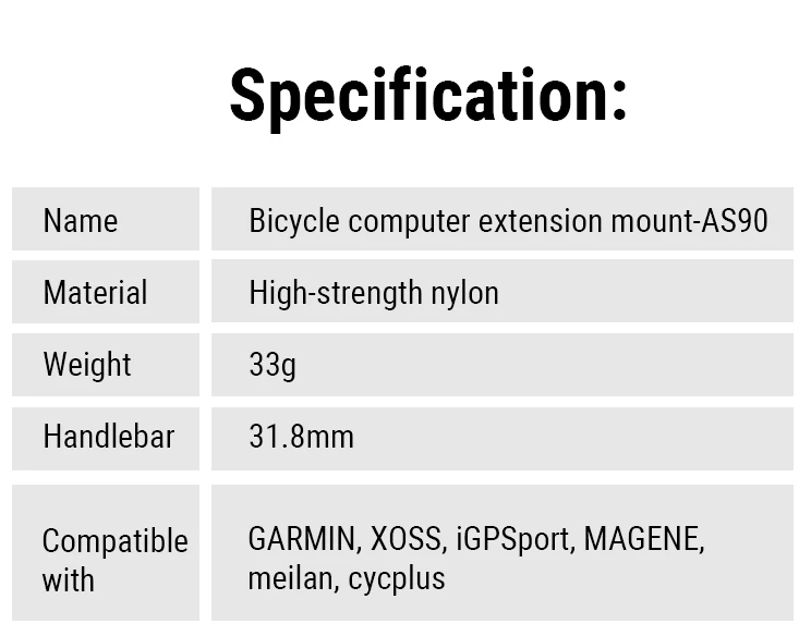 TOWILD AS90 Cykelstyr Forlænget Beslag Cykelforlygte Monteringsstang Computerholder Lanterne Lampe Støtterack Fiberstativ