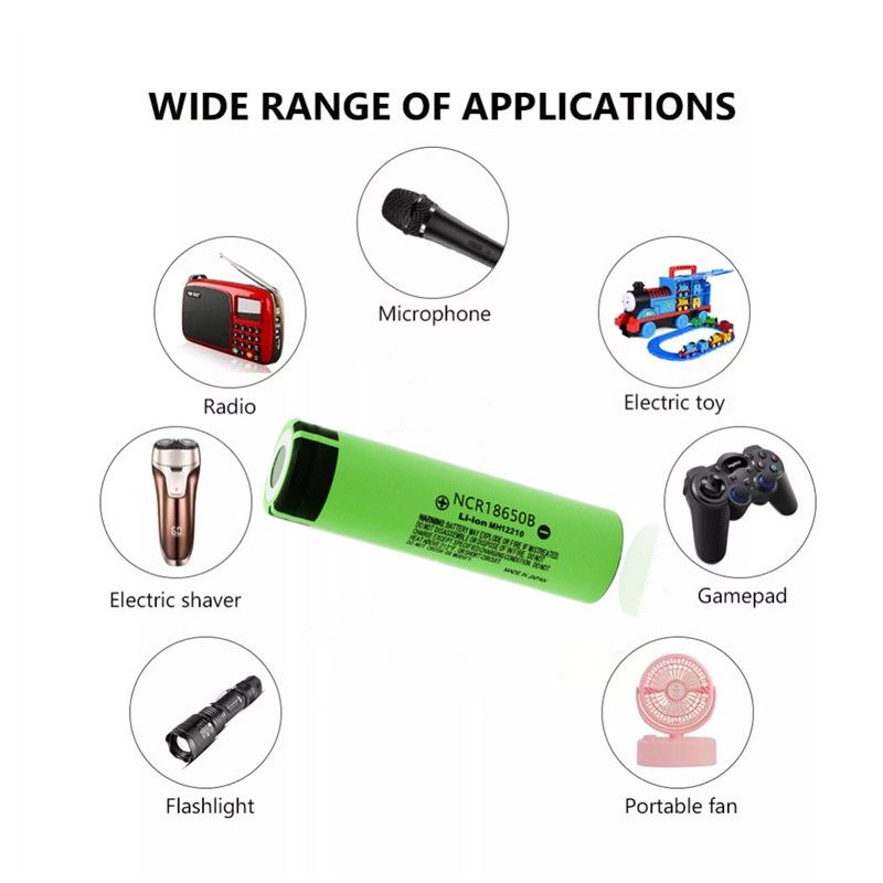 NCR18650B 3400mAh 18650 Li-Ion genopladeligt batteri