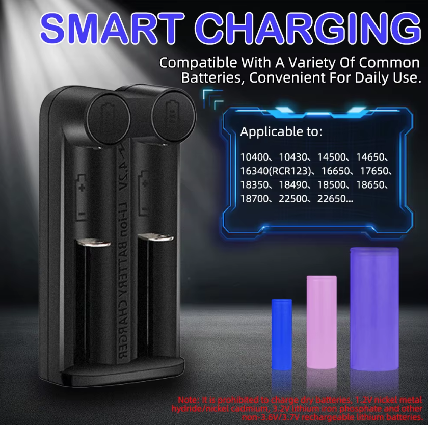 21700 batterioplader til 18650 CR123A 14500 med intelligent MCU-teknologi og sikkerhedsfunktioner - effektiv løsning