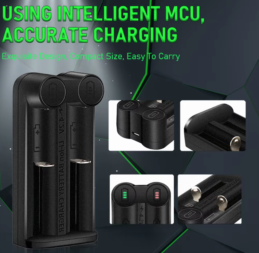 21700 batterioplader til 18650 CR123A 14500 med intelligent MCU-teknologi og sikkerhedsfunktioner - effektiv løsning