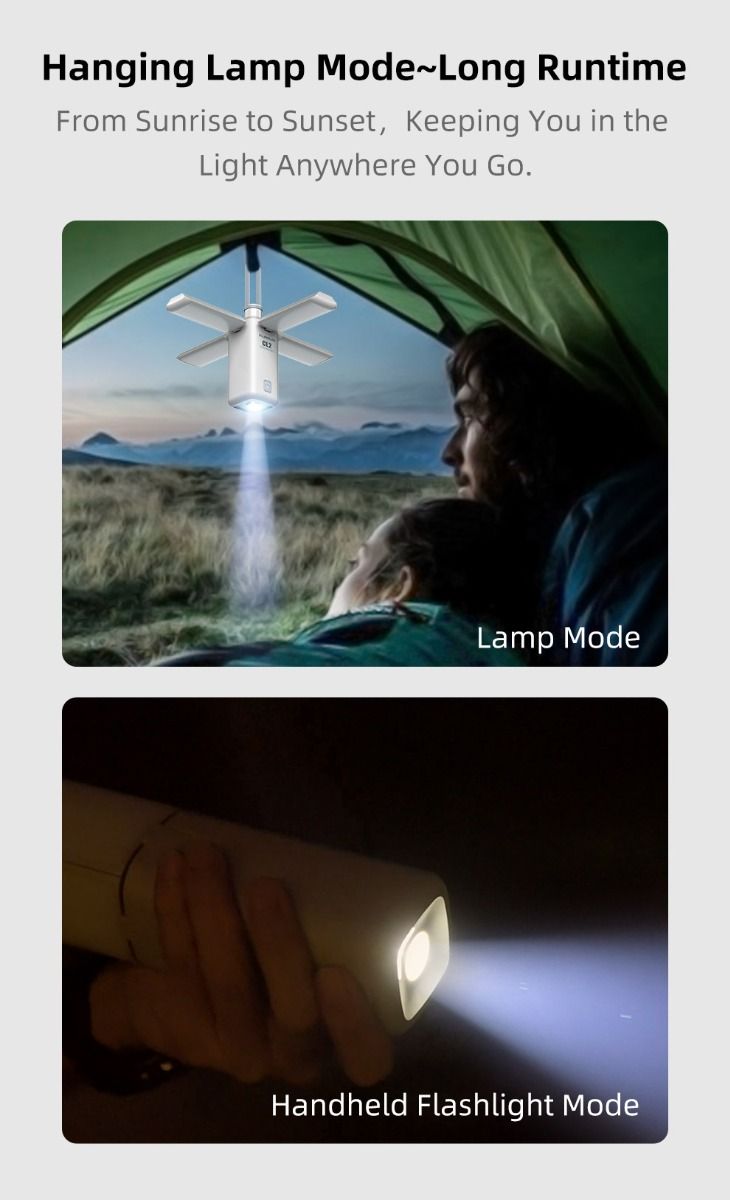 Klarus CL2 750 Lumen Freefolding Campinglampe Bærbar Øjenvenlig Alsidig Lampe med 7 Lystilstande