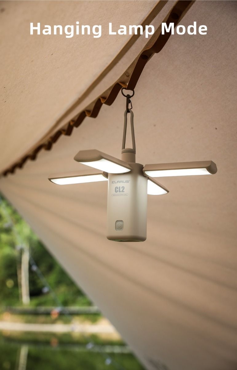 Klarus CL2 750 Lumen Freefolding Campinglampe Bærbar Øjenvenlig Alsidig Lampe med 7 Lystilstande