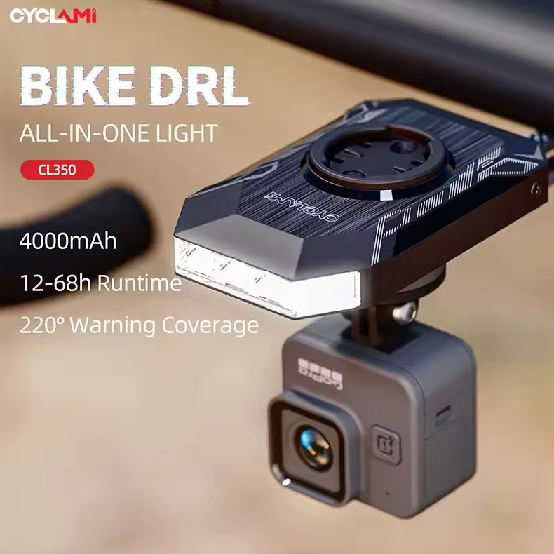 CYCLAMI CL350 Cykellygte Cykelforlygte 4000mAh Type-C Opladning Frontlampe