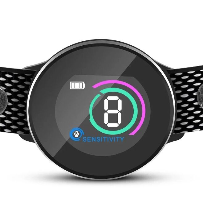 Smart automatisk anti-gøende hundehalsbånd med genopladeligt design, intelligent gø-genkendelse og skånsom løsning.