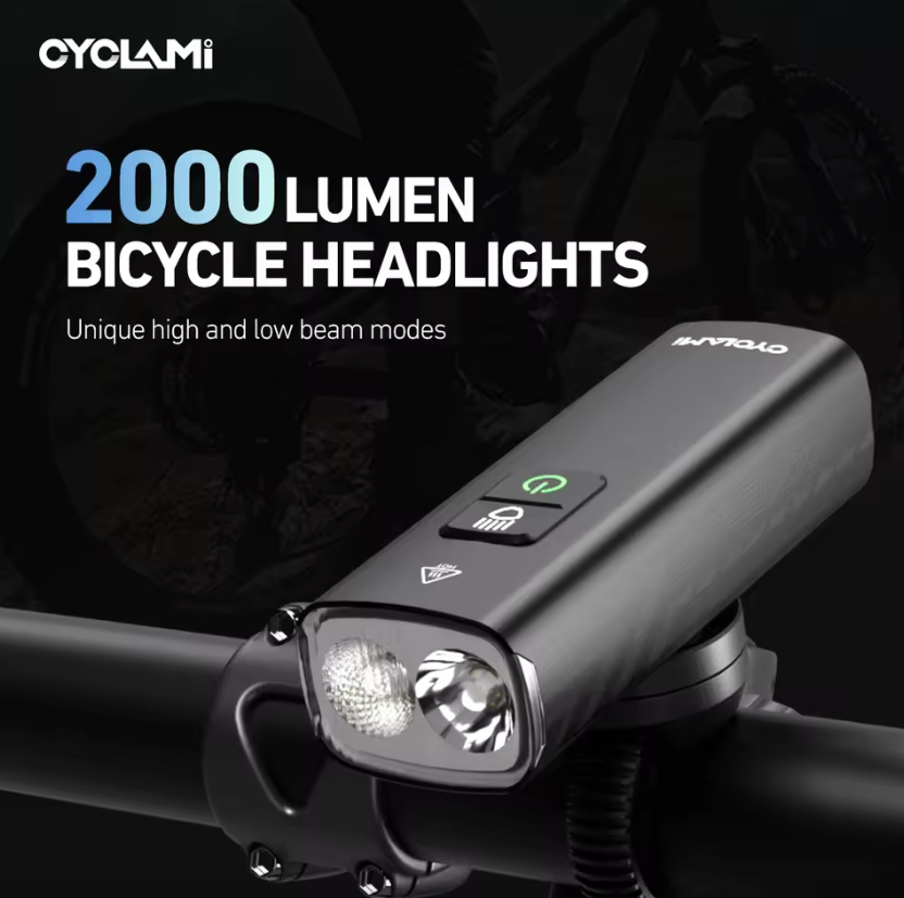 CYCLAMI Cykelforlygte BR2000 Cykelforlygte Type-C MTB Vejlygte Styrcykellygter