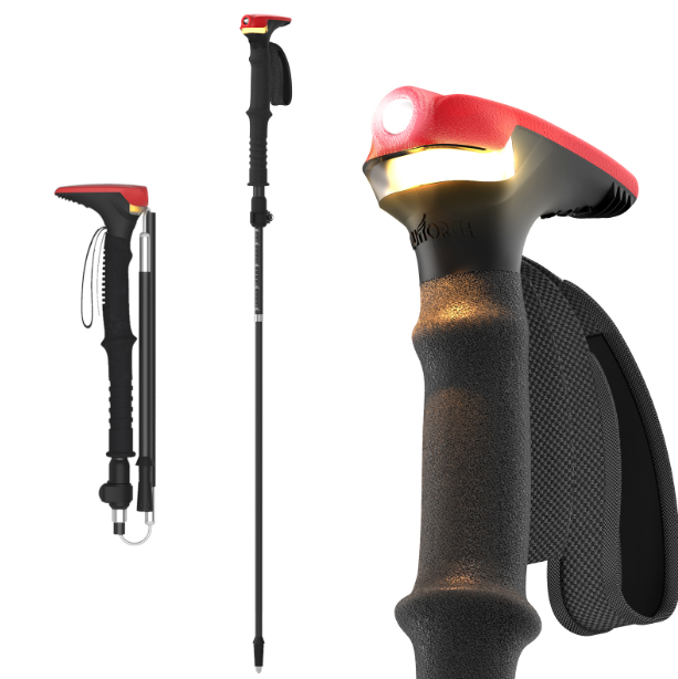 GUITORCH Trail Back Trek Poles belysning Letvægts Aluminium Vandrestave