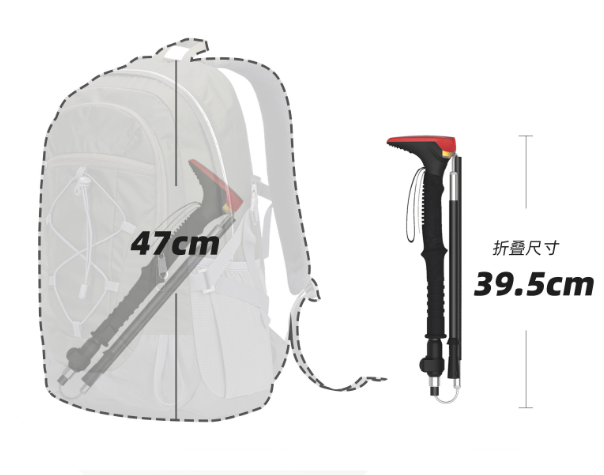 GUITORCH Trail Back Trek Poles belysning Letvægts Aluminium Vandrestave