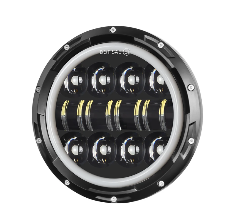7 Tommer Motorcykel LED-Forlygte Stråle DRL Blinklys 7" Rund Forlygte til Harley Jeep Wrangler Hummer