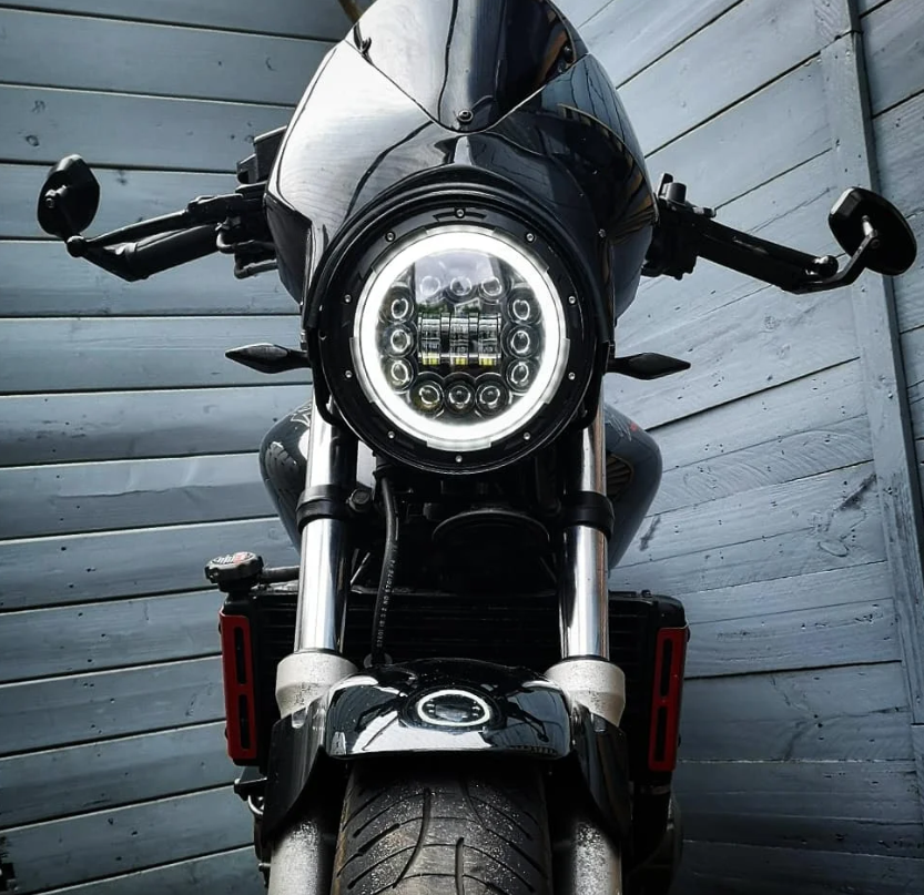 7 Tommer Motorcykel LED-Forlygte Stråle DRL Blinklys 7" Rund Forlygte til Harley Jeep Wrangler Hummer