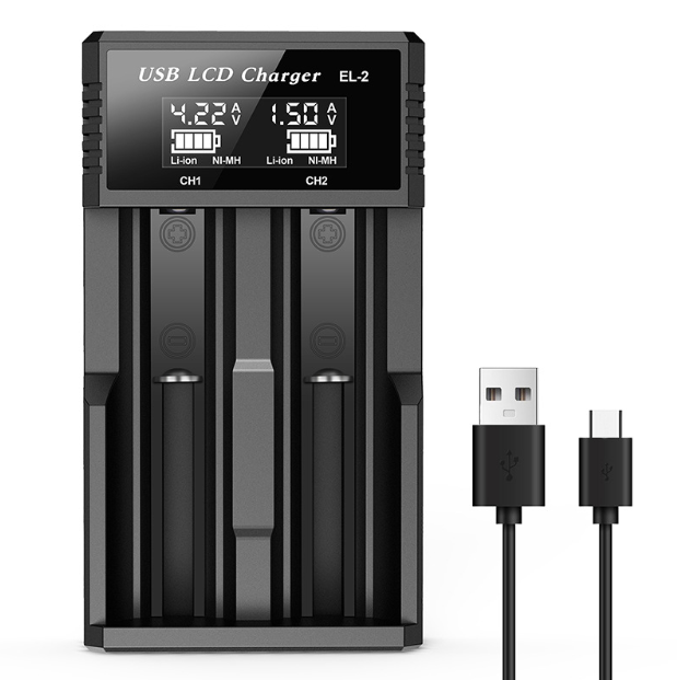 USB LCD Smart batteri oplader Effektiv oplader til 18650 AA AAA batterier med LCD-display Alsidig og bærbar