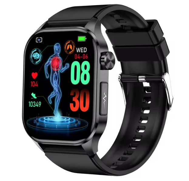E580 Blodsukker Smartur EKG Puls Blodtryk IP68 Vandtæt Smartwatch