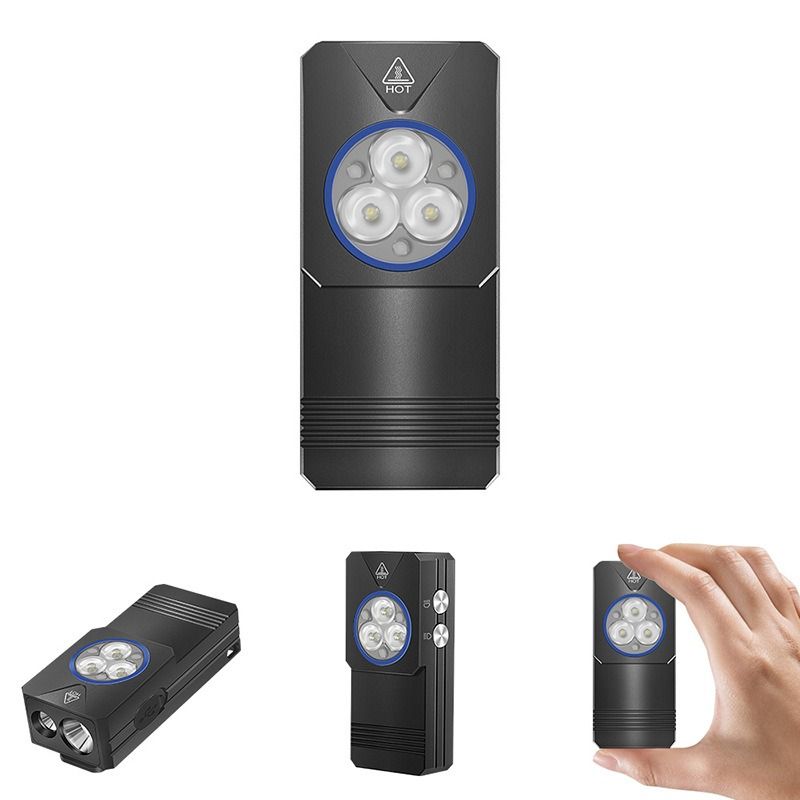 EV30 Mini LED EDC-lommelygte med 365nm UV-lys, 550 lumen USB-C genopladelig lommelygte til nøglering