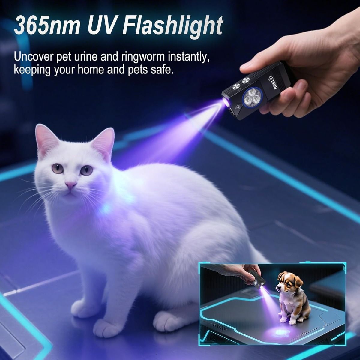 EV30 Mini LED EDC-lommelygte med 365nm UV-lys, 550 lumen USB-C genopladelig lommelygte til nøglering