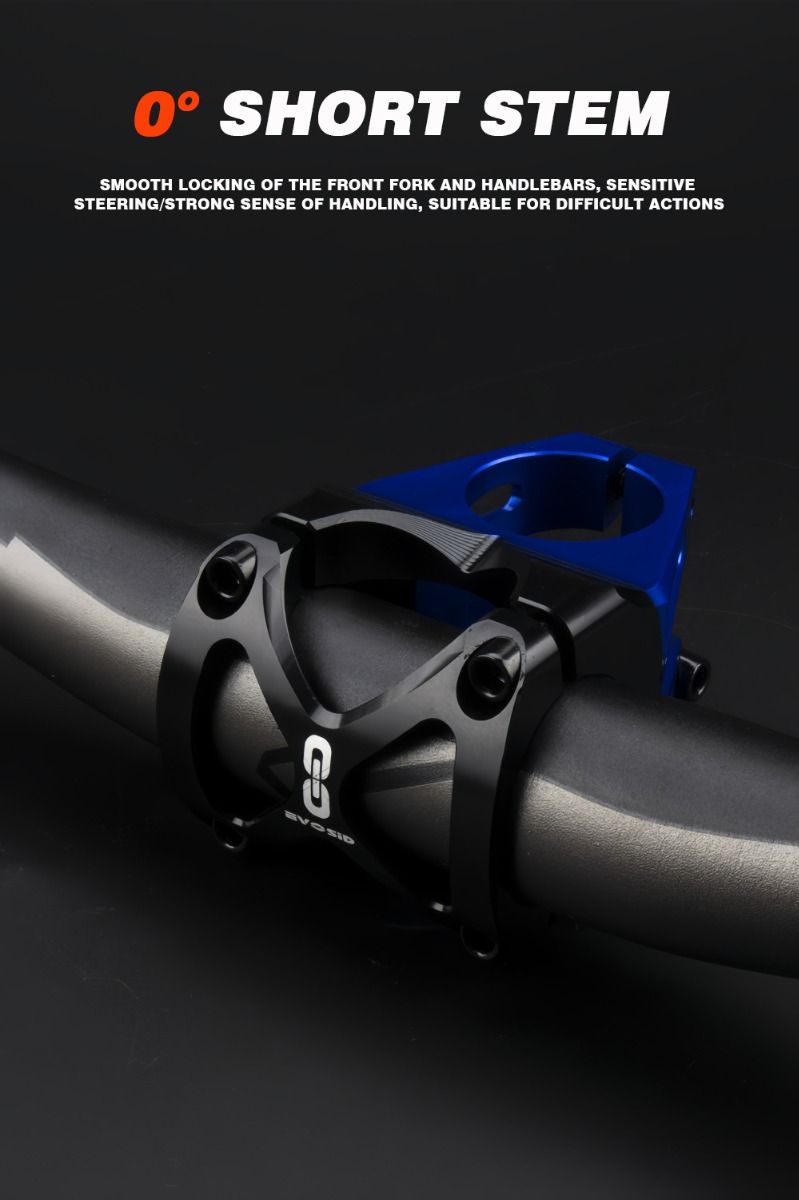 EVOSID Mountainbikestamme 31.6mm Justerbar MTB Cykeltilbehør Letvægt Holdbar Sort Rød Titan