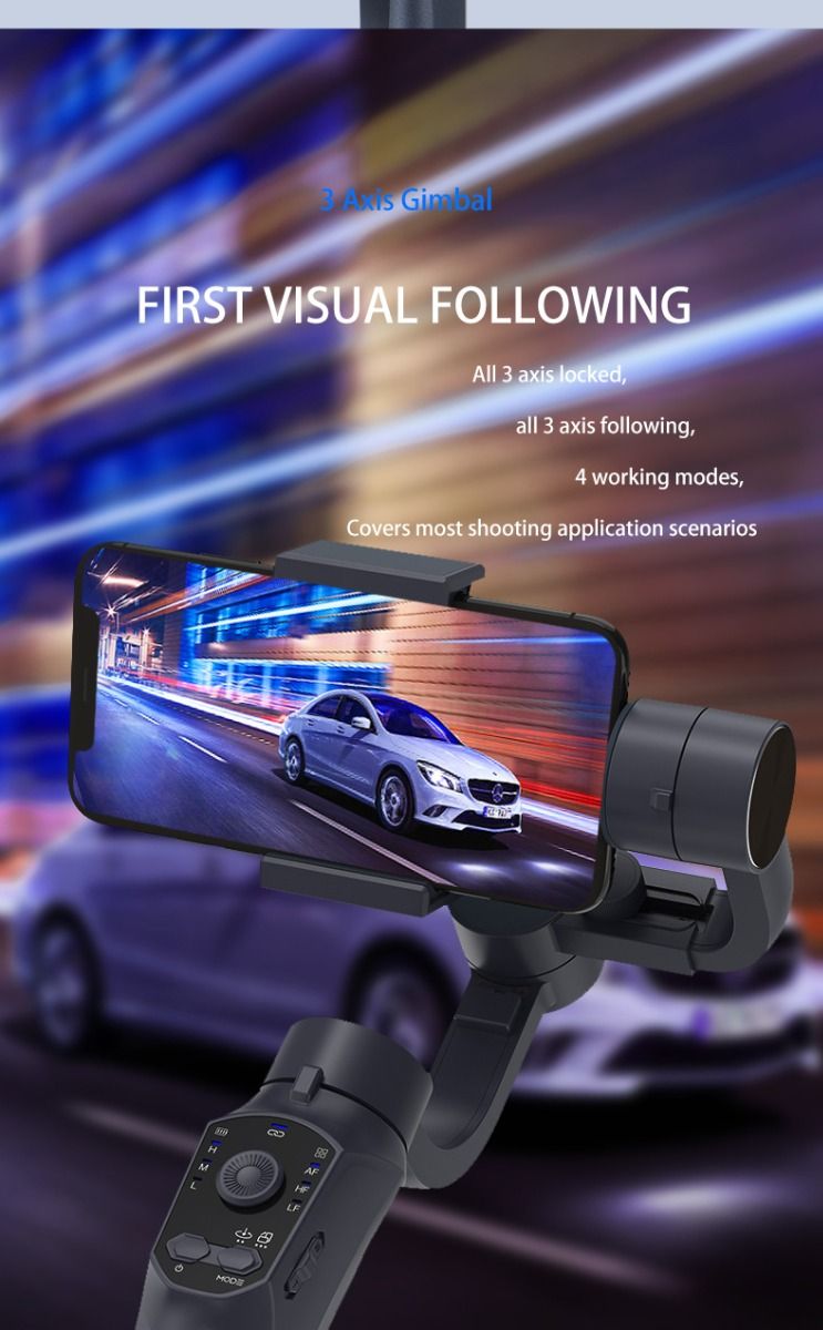 F10 Pro Stabilizer 3-aksede telefon-gimbal til mobilfilmskabelse med smartphone-kompatibilitet og ansigtsgenkendelse