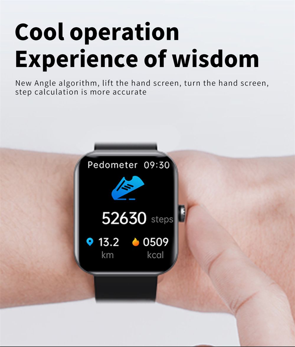 F57L Smart Watch Blodsukker Blodtryk Puls Temperatur Overvågning Sport Overvågning 1,91 Tomme Sn