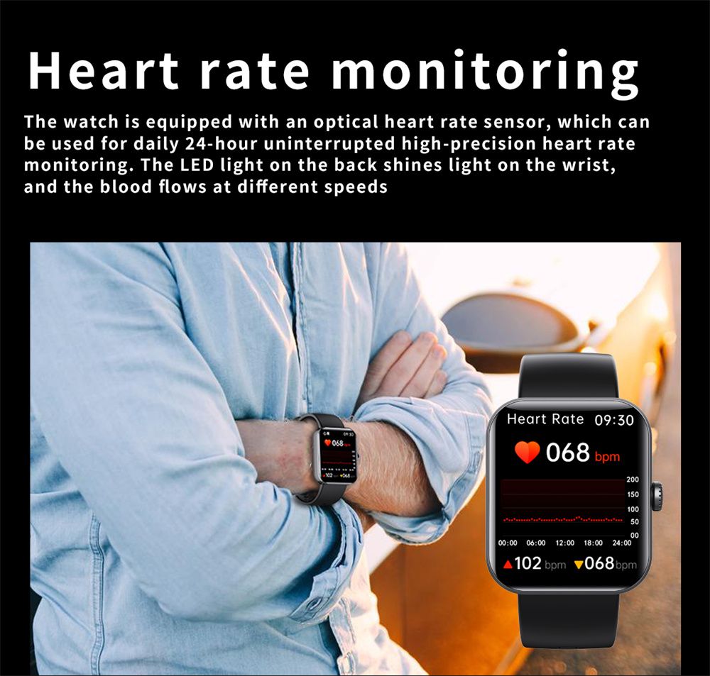 F57L Smart Watch Blodsukker Blodtryk Puls Temperatur Overvågning Sport Overvågning 1,91 Tomme Sn