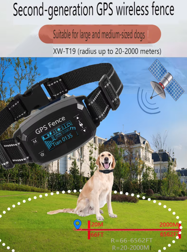 GPS trådløst hundhegn - nem opsætning - elektrisk smart gøstop-enhed - justerbare hundegrænser