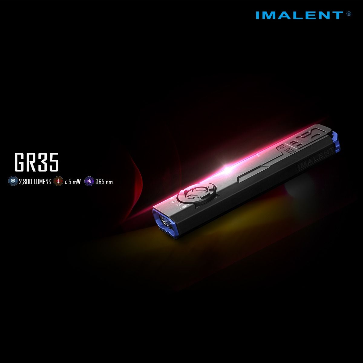 IMALENT GR35 2800 Lumens LED EDC Lommelygte (Rød)