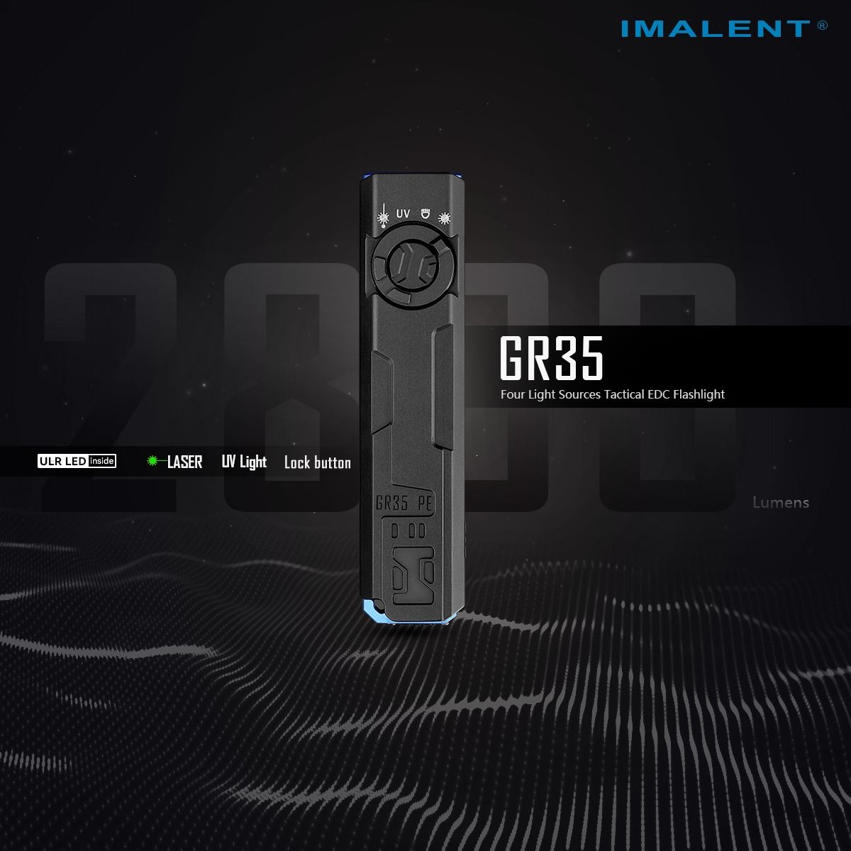 IMALENT GR35 2800 lumen LED EDC-lommelygte (grøn)