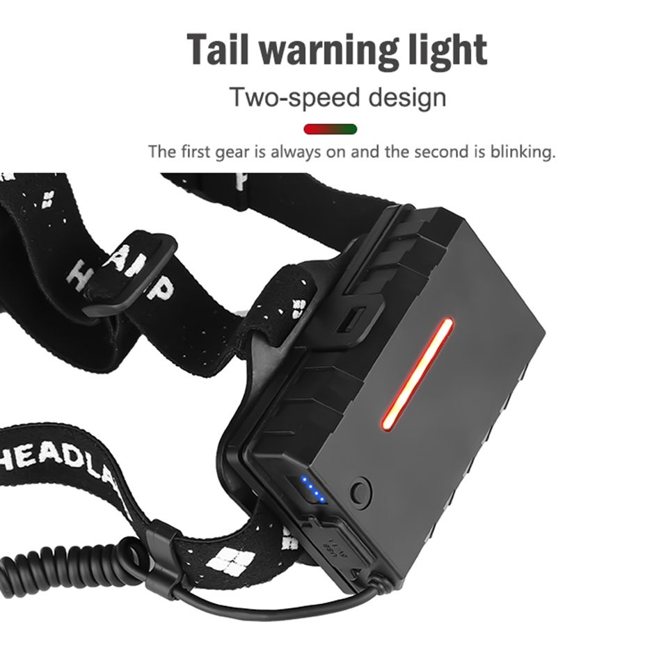 XHP70 LED pandelampe 8000 lumen USB genopladelig udendørslys IPX5 vandtæt justerbare tilstande til camping og vandreture