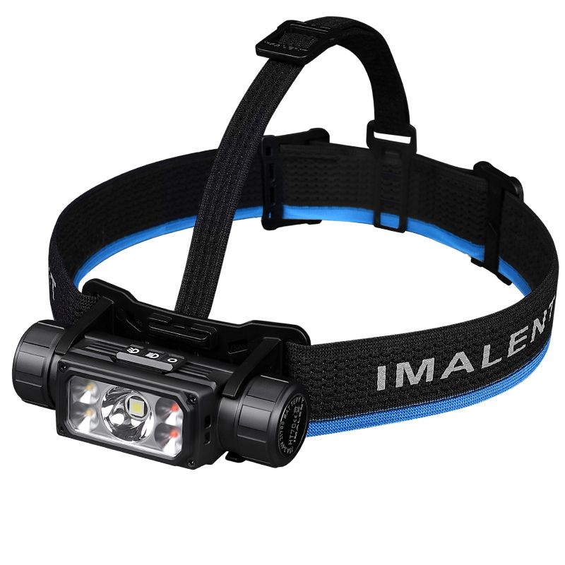 IMALENT HT70 Pandelampe med tredobbelt lyskilde, 3500 lumen, genopladelig, ergonomisk design til udendørs eventyr.