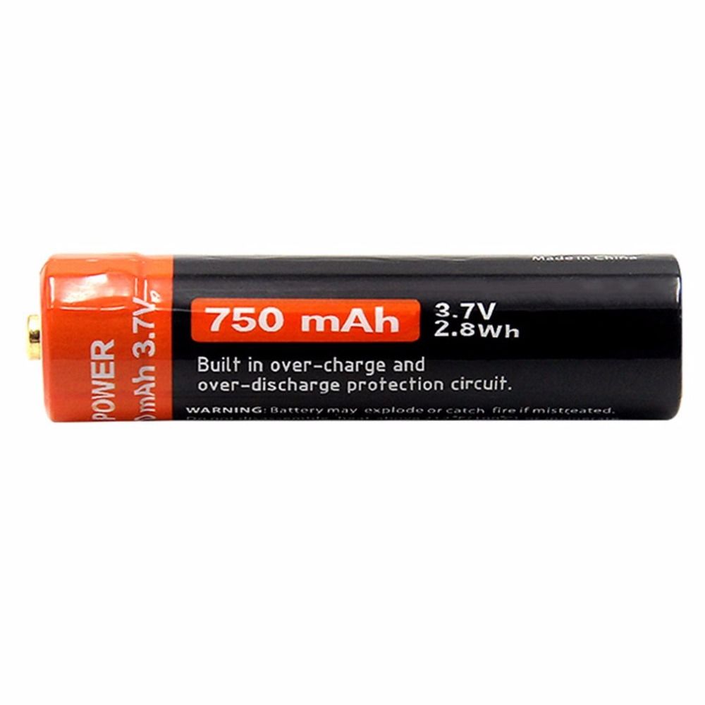 Doublepow 14500 750mAh genopladeligt batteri 3,7V Li-ion med Micro USB til højstrømsenheder og camping