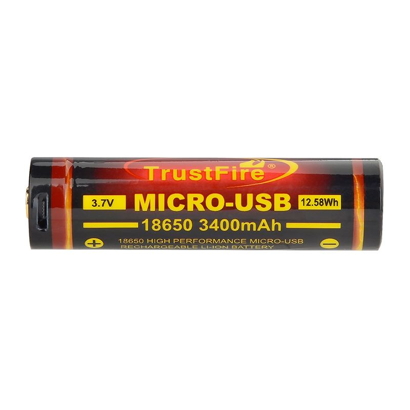 TrustFire 18650 3400mAh Micro USB Genopladeligt Li-ion Batteri Høj Kapacitet Miljøvenlig Strøm til Elektronik