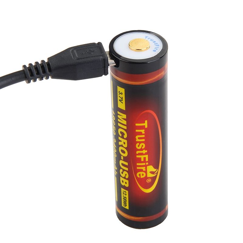 TrustFire 18650 3400mAh Micro USB Genopladeligt Li-ion Batteri Høj Kapacitet Miljøvenlig Strøm til Elektronik