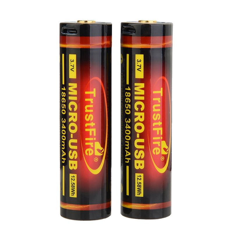 TrustFire 18650 3400mAh Micro USB Genopladeligt Li-ion Batteri Høj Kapacitet Miljøvenlig Strøm til Elektronik