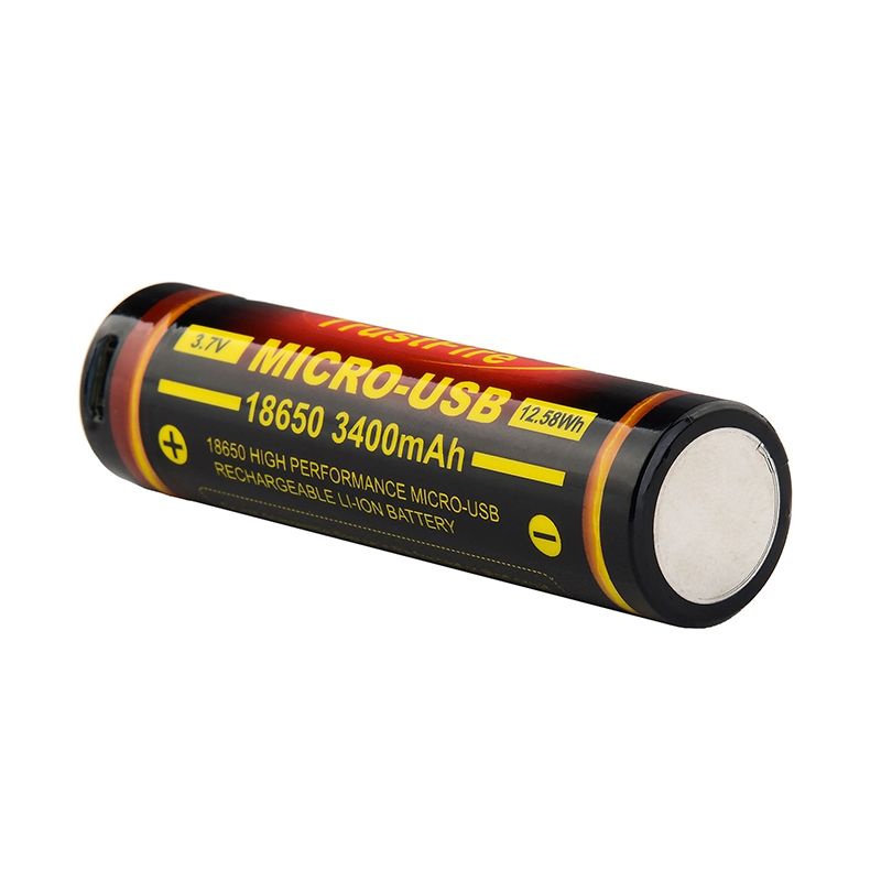 TrustFire 18650 3400mAh Micro USB Genopladeligt Li-ion Batteri Høj Kapacitet Miljøvenlig Strøm til Elektronik